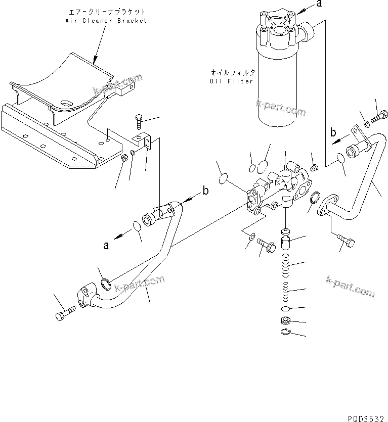 Komatsu parts book diagram for SA6D125E-2C-S7 S/N 60721-UP: OIL ADAPTER(#61589-)