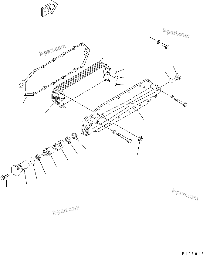 Komatsu parts book diagram for SA6D125E-2C-S7 S/N 60721-UP: OIL COOLER(#75758-)