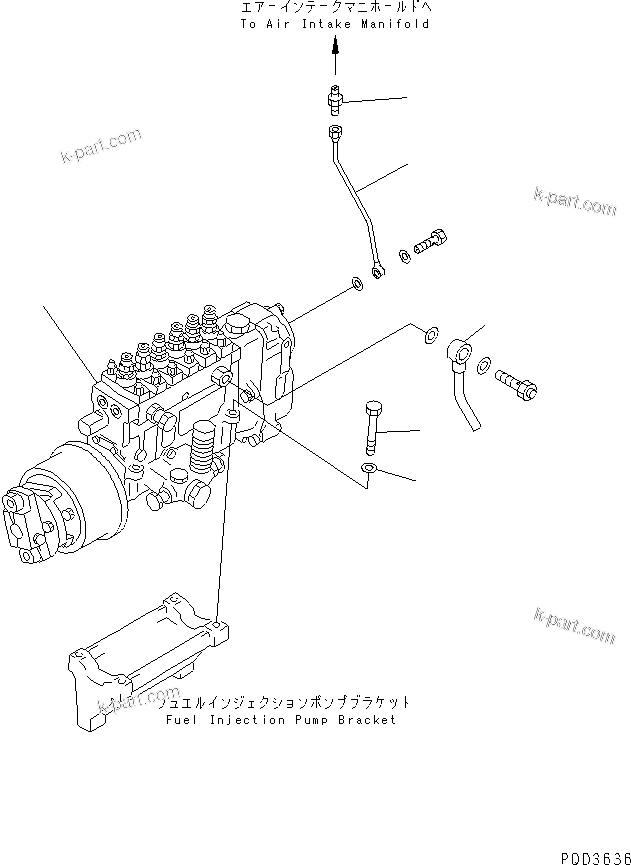 Komatsu parts book diagram for SA6D125E-2C-S7 S/N 60721-UP: FUEL INJECTION PUMP MOUNTING(#70946-)
