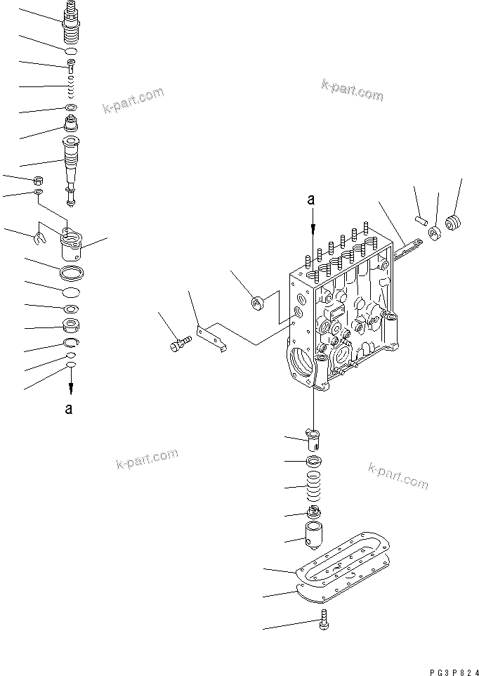 Komatsu parts book diagram for SA6D125E-2C-S7 S/N 60721-UP: FUEL INJECTION PUMP (PUMP) (2/2) (INNER PARTS)(#61589-70945)