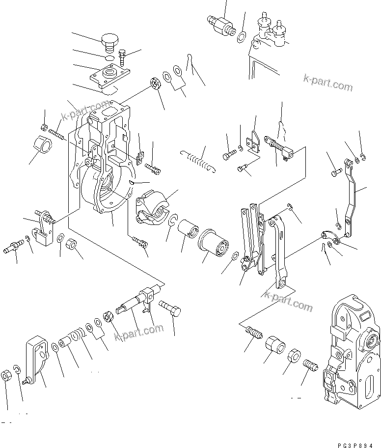 Komatsu parts book diagram for SA6D125E-2C-S7 S/N 60721-UP: FUEL INJECTION PUMP (GOVERNOR) (1/2) (INNER PARTS)(#61589-70945)