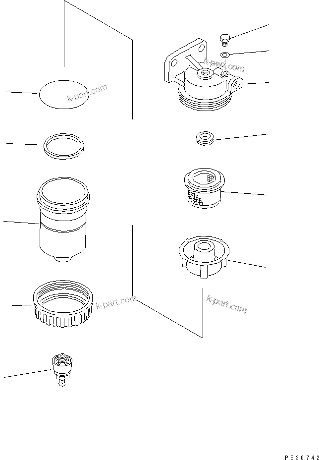Komatsu parts book diagram for SA6D125E-2C-S7 S/N 60721-UP: WATER SEPARATOR(#80412-)