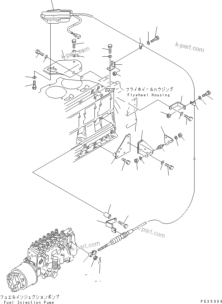 Komatsu parts book diagram for SA6D125E-2C-S7 S/N 60721-UP: ENGINE STOP MOTOR(#61589-)