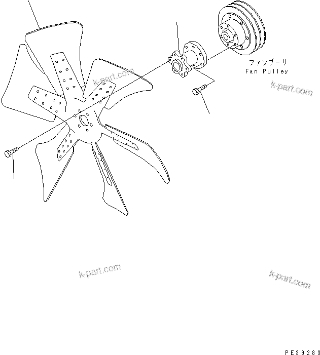 Komatsu parts book diagram for SA6D125E-2C-S7 S/N 60721-UP: COOLING FAN(#61589-)