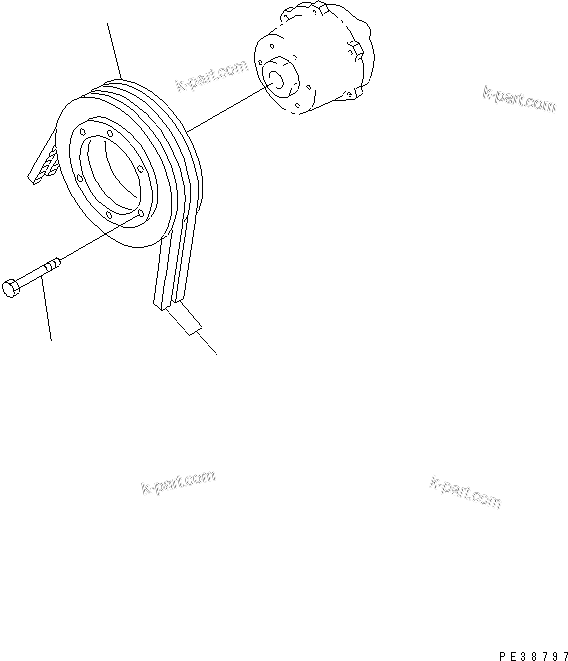 Komatsu parts book diagram for SA6D125E-2C-S7 S/N 60721-UP: FAN PULLEY(#61589-)