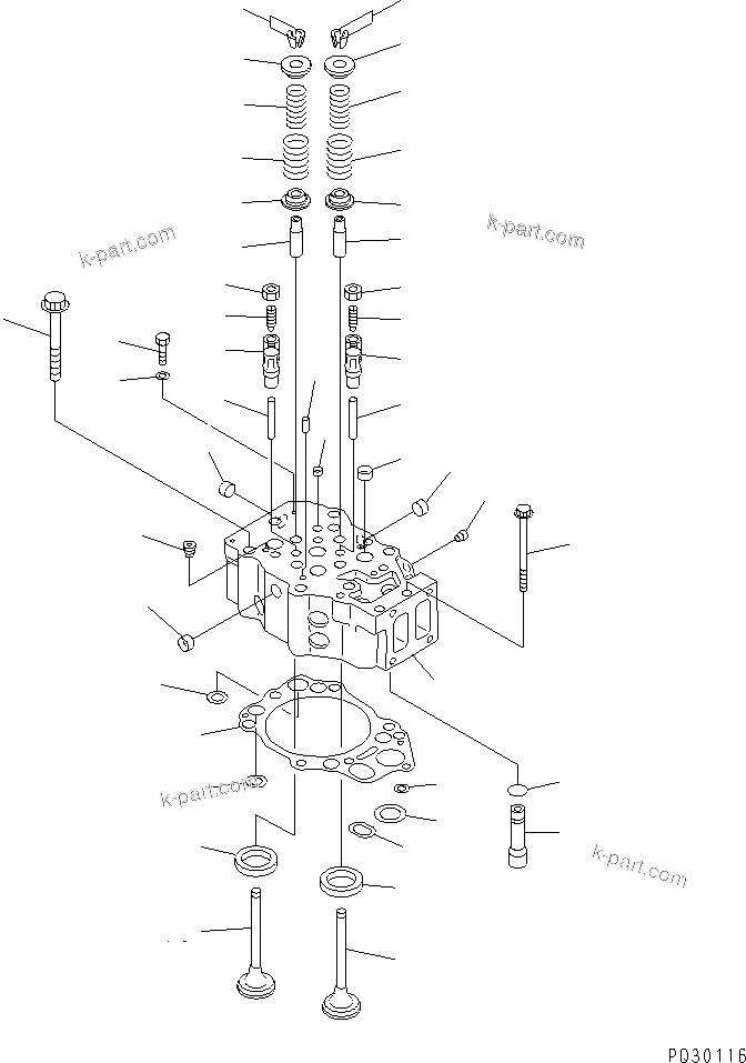 Komatsu parts book diagram for SA6D140-1EE S/N 17739-UP: CYLINDER HEAD(#17739-19929)