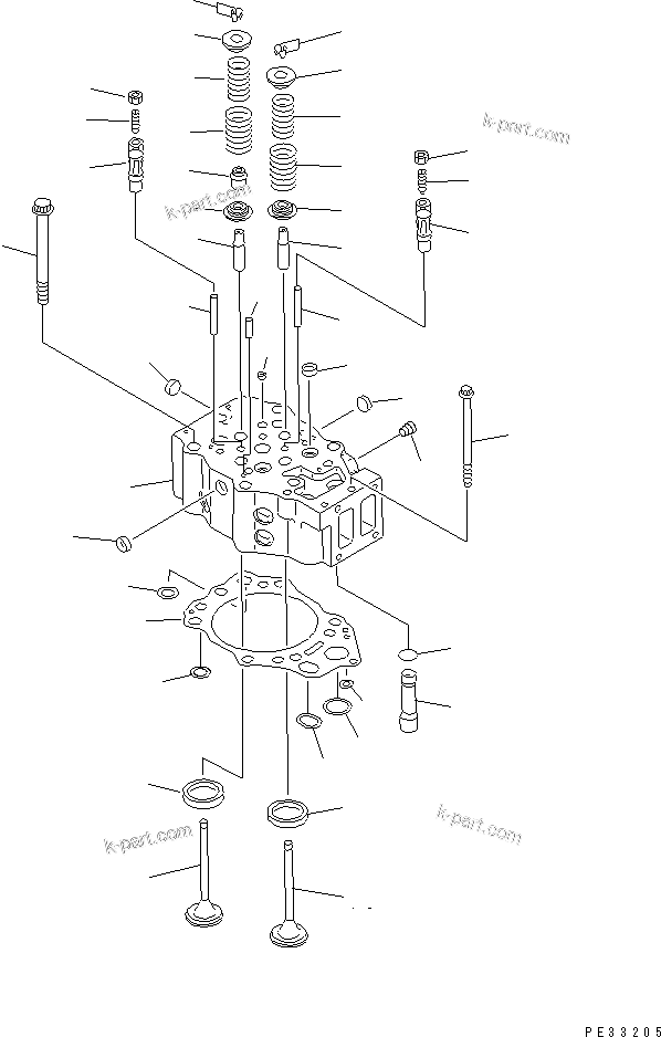 Komatsu parts book diagram for SA6D140-1EE S/N 17739-UP: CYLINDER HEAD(#19930-)