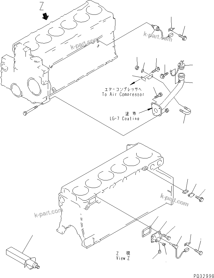 Komatsu parts book diagram for SA6D140-1EE S/N 17739-UP: OIL FILLER AND SENSOR (COLD TERRAIN SPEC.)