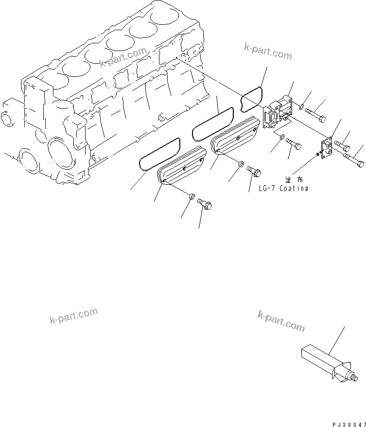 Komatsu parts book diagram for SA6D140-1EE S/N 17739-UP: CAMFOLLOWER COVER (WITH BY-PASS OIL FILTER)(#17739-18623)