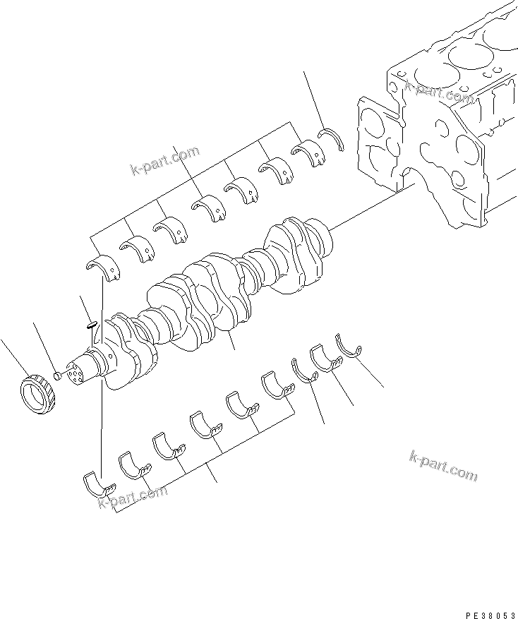 Komatsu parts book diagram for SA6D140-1EE S/N 17739-UP: CRANKSHAFT