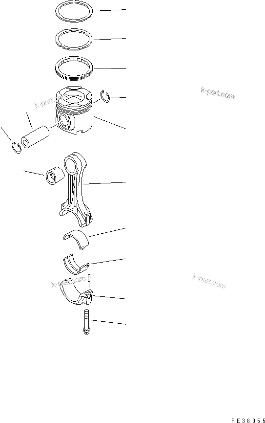 Komatsu parts book diagram for SA6D140-1EE S/N 17739-UP: PISTON