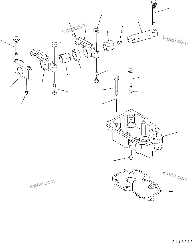 Komatsu parts book diagram for SA6D140-1EE S/N 17739-UP: ROCKER ARM(#19930-)
