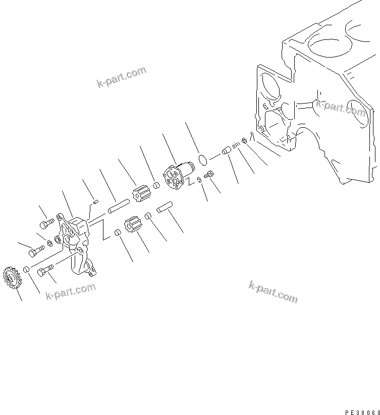 Komatsu parts book diagram for SA6D140-1EE S/N 17739-UP: OIL PUMP