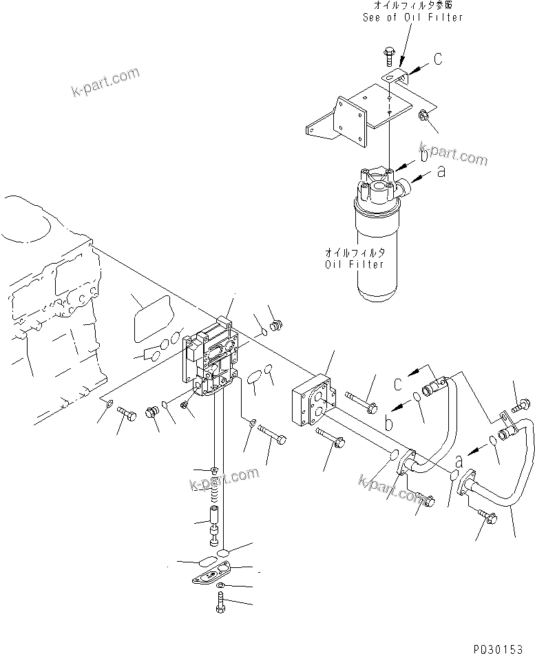 Komatsu parts book diagram for SA6D140-1EE S/N 17739-UP: OIL ADAPTER(#17739-18623)