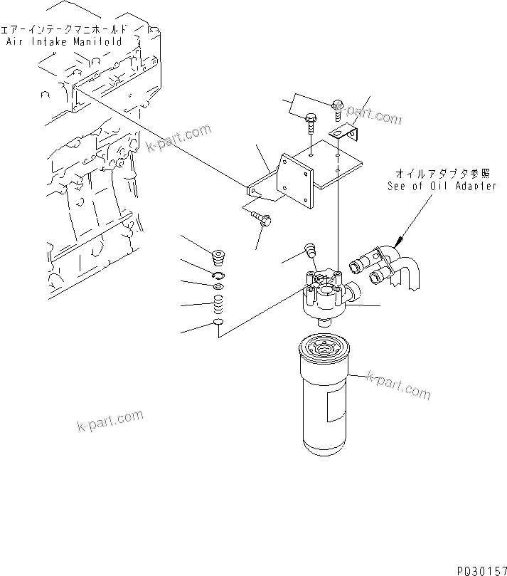 Komatsu parts book diagram for SA6D140-1EE S/N 17739-UP: OIL FILTER(#17739-18623)