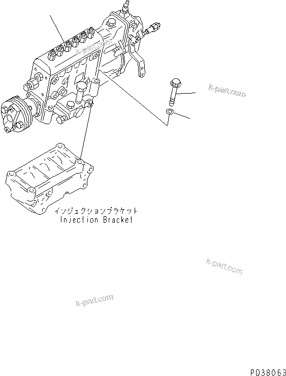 Komatsu parts book diagram for SA6D140-1EE S/N 17739-UP: FUEL INJECTION PUMP MOUNTING