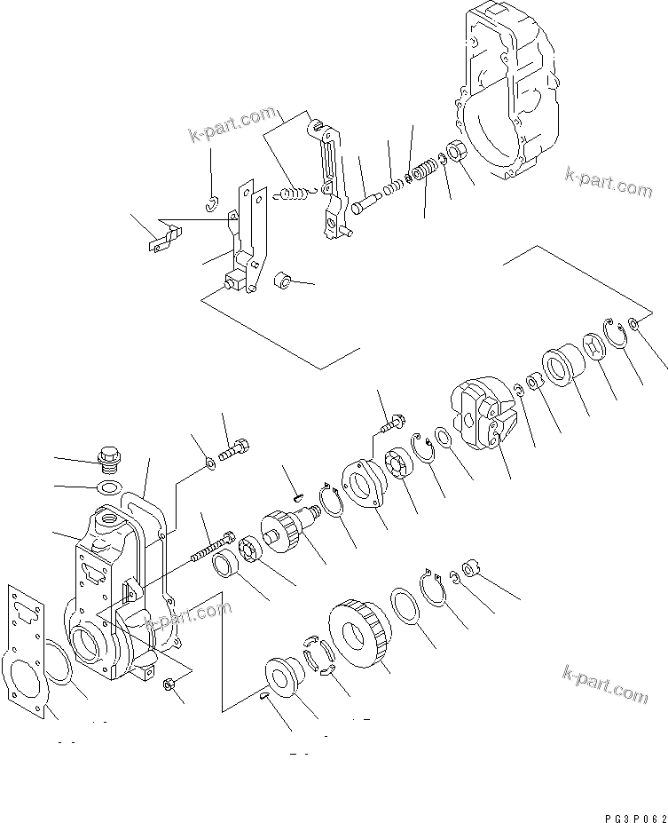 Komatsu parts book diagram for SA6D140-1EE S/N 17739-UP: FUEL INJECTION PUMP (GOVERNOR) (1/2) (INNER PARTS)