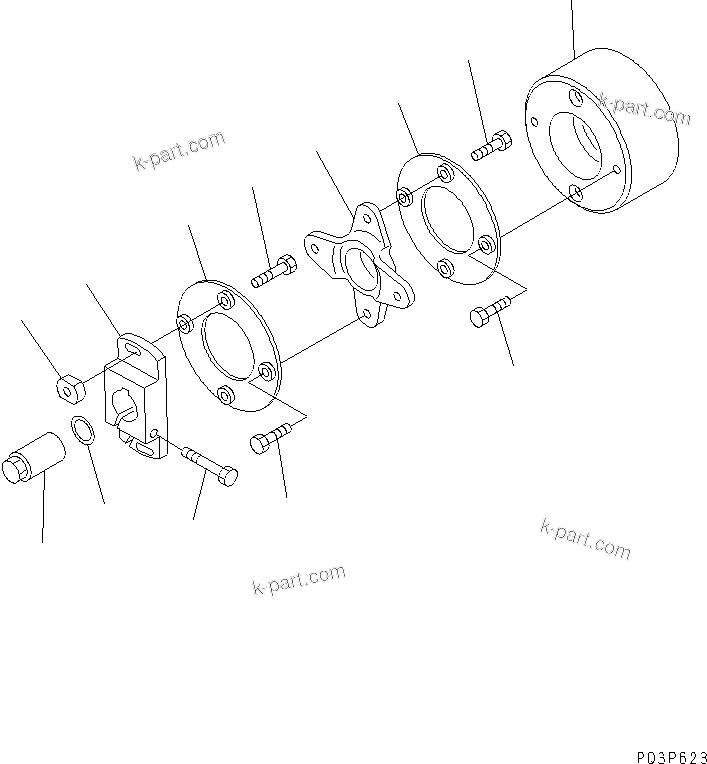 Komatsu parts book diagram for SA6D140-1EE S/N 17739-UP: FUEL INJECTION PUMP (COUPLING) (INNER PARTS)