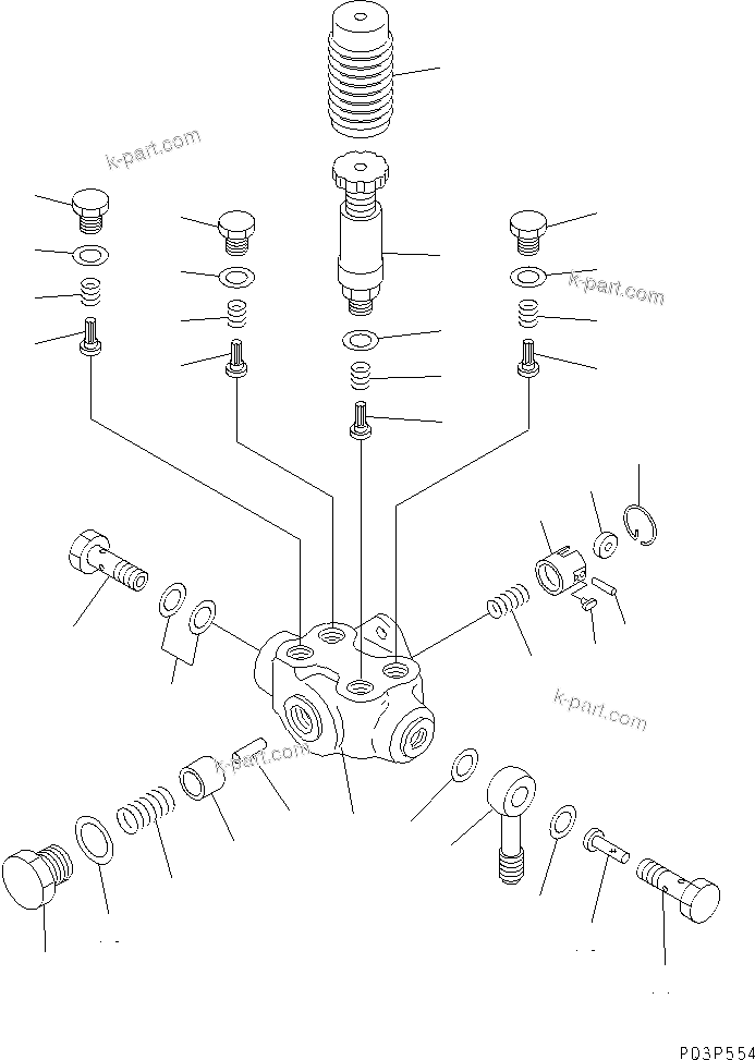 Komatsu parts book diagram for SA6D140-1EE S/N 17739-UP: FUEL INJECTION PUMP (FEED PUMP) (INNER PARTS)