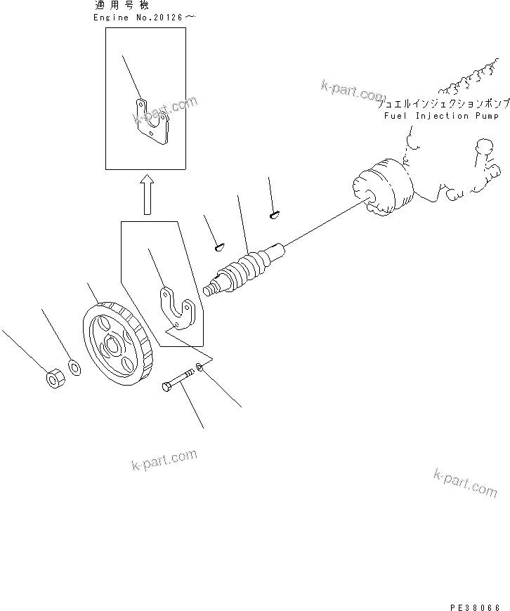 Komatsu parts book diagram for SA6D140-1EE S/N 17739-UP: FUEL INJECTION PUMP DRIVE