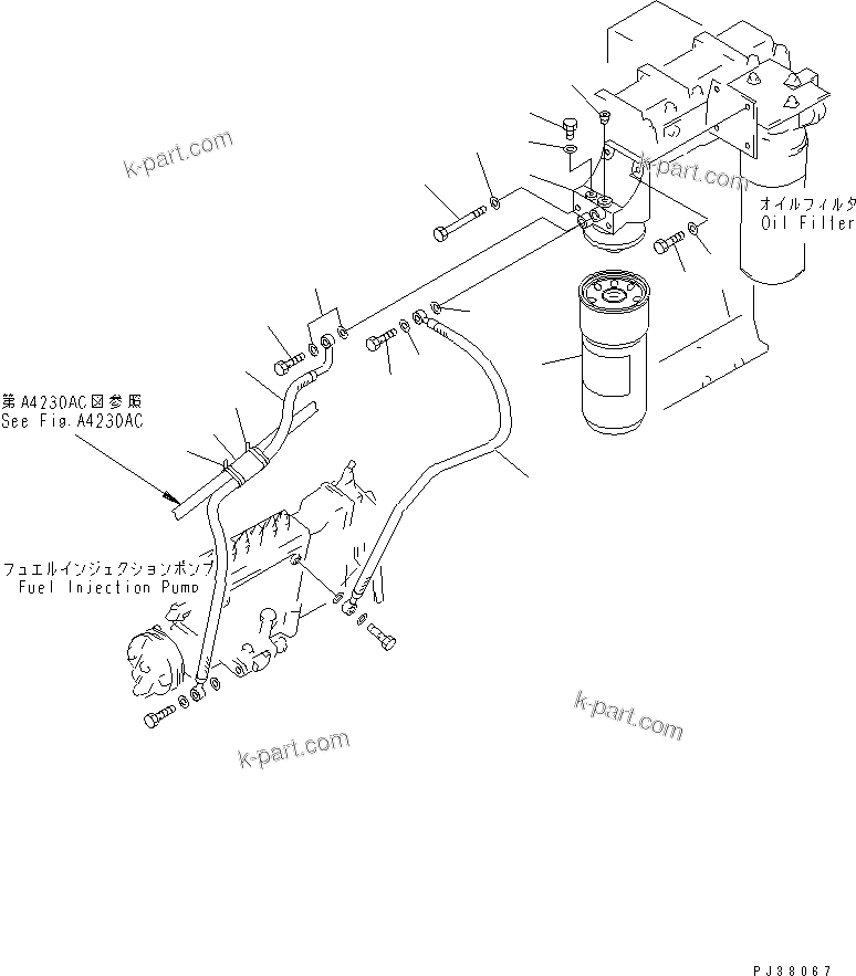 Komatsu parts book diagram for SA6D140-1EE S/N 17739-UP: FUEL FILTER(#17739-19929)