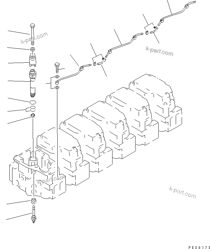 Komatsu parts book diagram for SA6D140-1EE S/N 17739-UP: INJECTION NOZZLE