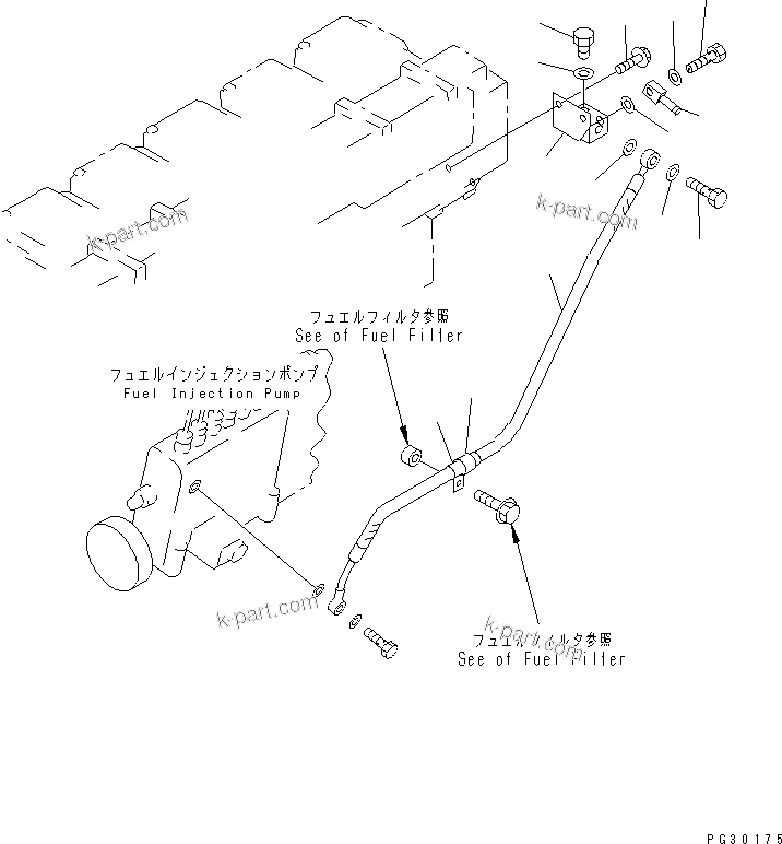 Komatsu parts book diagram for SA6D140-1EE S/N 17739-UP: FUEL RETURN(#19930-)