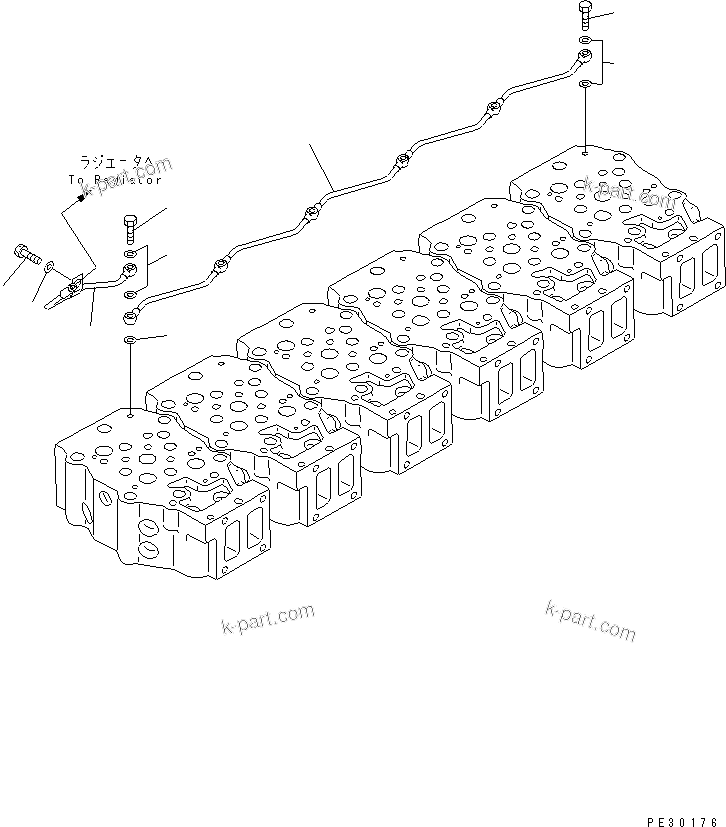 Komatsu parts book diagram for SA6D140-1EE S/N 17739-UP: AIR VENT(#19881-)