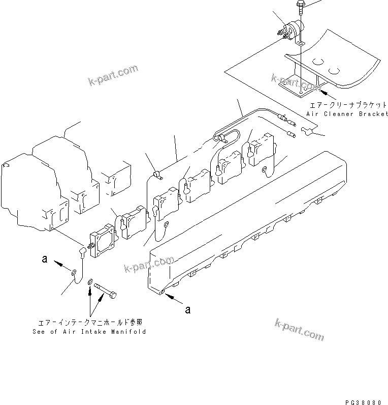 Komatsu parts book diagram for SA6D140-1EE S/N 17739-UP: HEATER WIRING