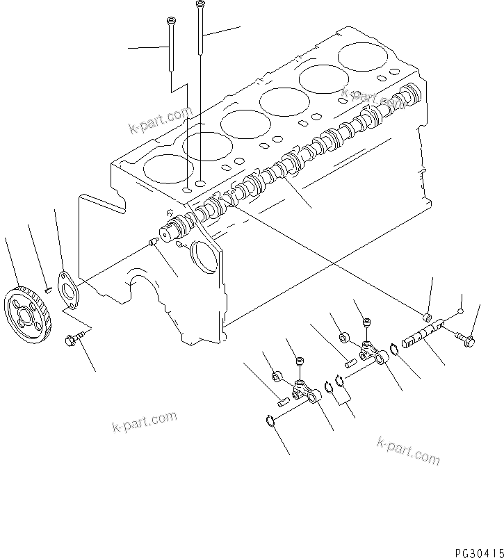 Komatsu parts book diagram for SA6D140-1E S/N 10428-UP: CAMSHAFT