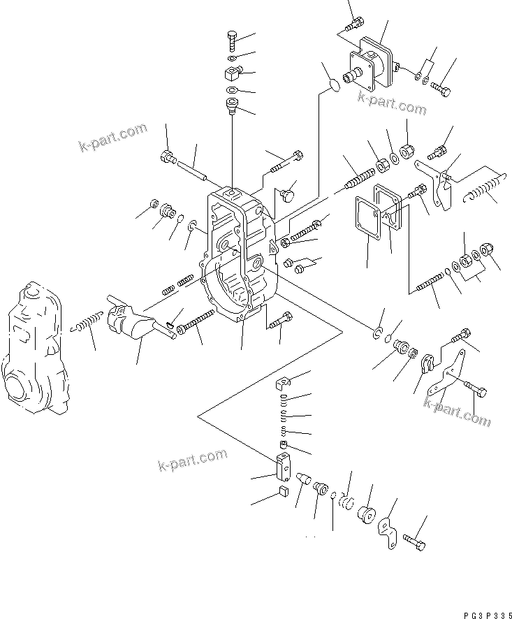 Komatsu parts book diagram for SA6D140-1E S/N 10428-UP: FUEL INJECTION PUMP (GOVERNOR) (2/2) (INNER PARTS)