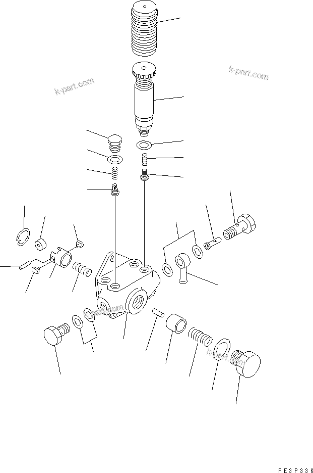 Komatsu parts book diagram for SA6D140-1E S/N 10428-UP: FUEL INJECTION PUMP (FEED PUMP) (INNER PARTS)