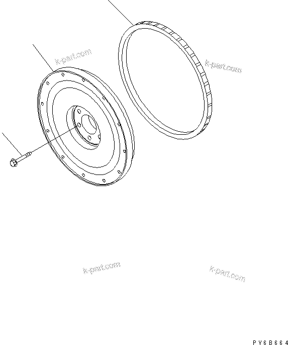 Komatsu parts book diagram for SA6D140E-3C-7 S/N 110001-UP: FLYWHEEL