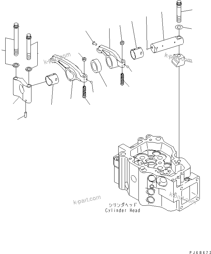 Komatsu parts book diagram for SA6D140E-3C-7 S/N 110001-UP: ROCKER ARM