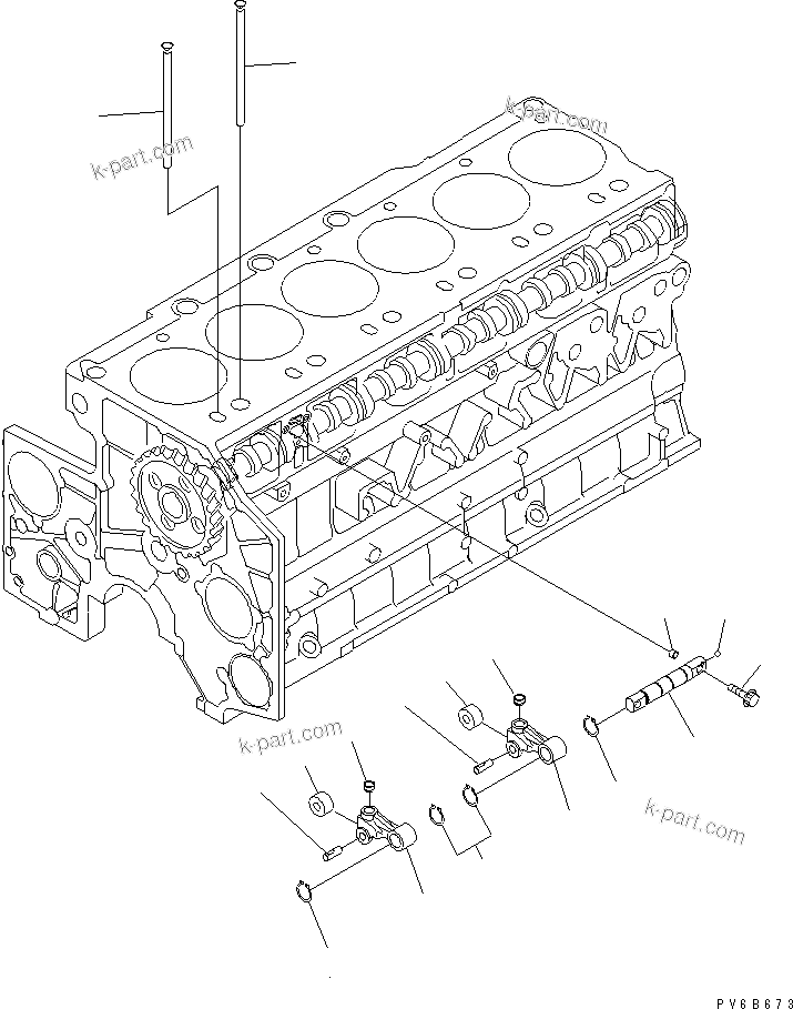 Komatsu parts book diagram for SA6D140E-3C-7 S/N 110001-UP: CAMFOLLOWER