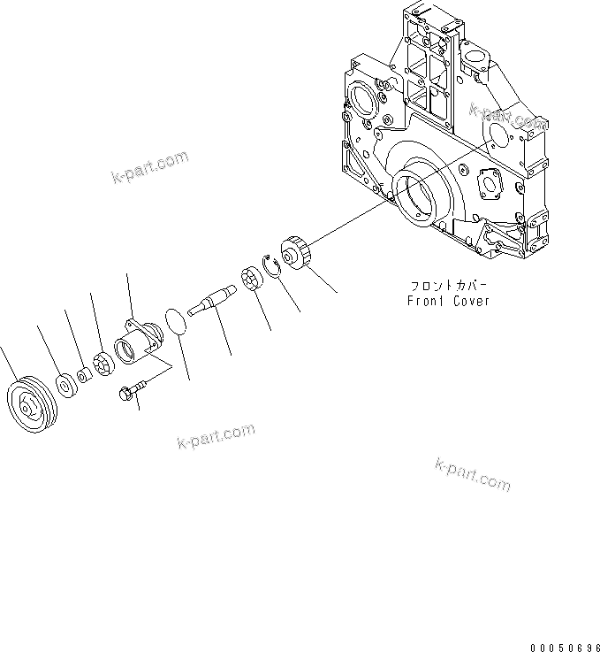 Komatsu parts book diagram for SA6D140E-3C-7 S/N 110001-UP: FRONT POWER TAKE OFF (SANDY AND DUSTY SPEC.)(#115826-)