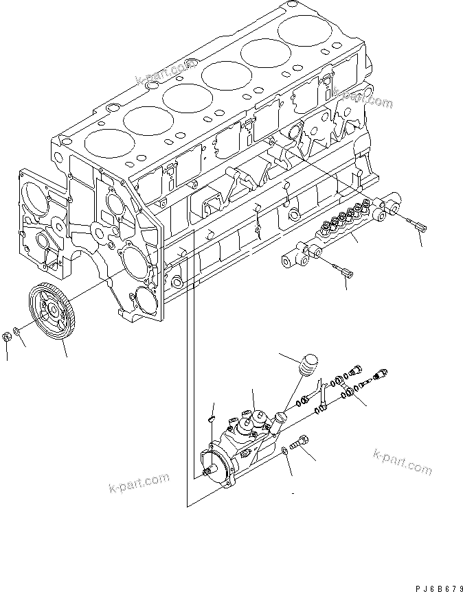 Komatsu parts book diagram for SA6D140E-3C-7 S/N 110001-UP: FUEL SUPPLY PUMP AND COMMON RAIL MOUNTING