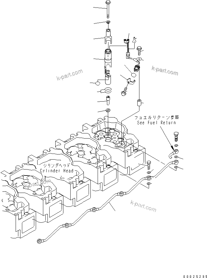 Komatsu parts book diagram for SA6D140E-3C-7 S/N 110001-UP: FUEL INJECTOR