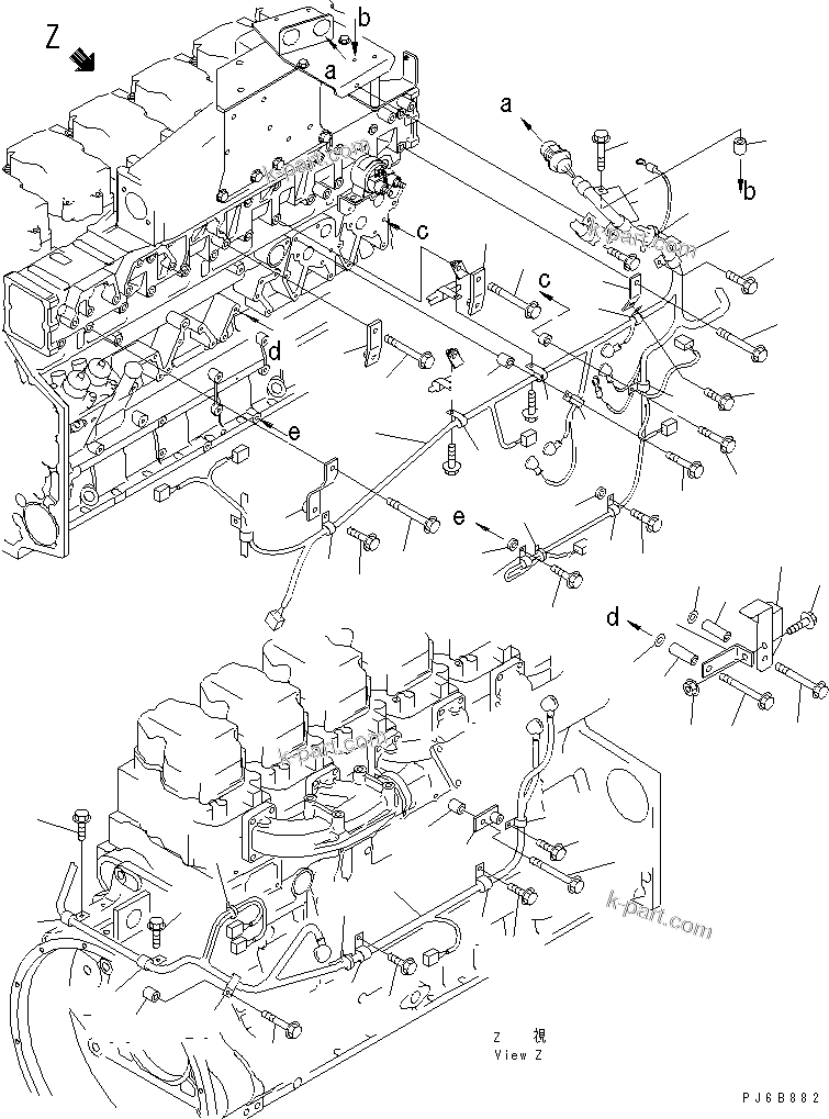 Komatsu parts book diagram for SA6D140E-3C-7 S/N 110001-UP: WIRING (3/3) SENSOR