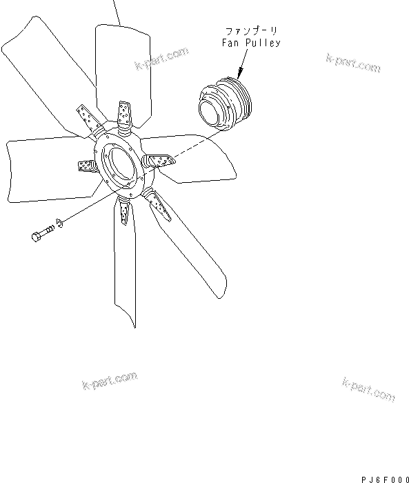 Komatsu parts book diagram for SA6D140E-3C-7 S/N 110001-UP: COOLING FAN (REVERSIBLE)