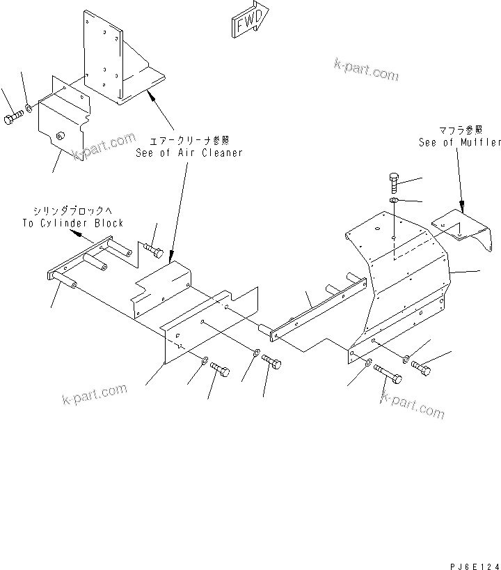 Komatsu parts book diagram for SA6D140E-2B-7 S/N 22537-UP: HEAT SHIELD(#29686-)