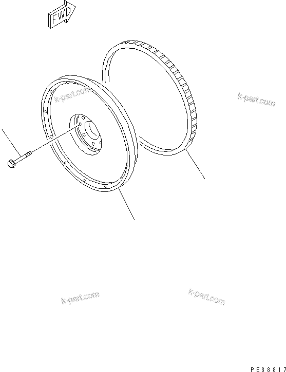 Komatsu parts book diagram for SA6D140E-2B-7 S/N 22537-UP: FLYWHEEL