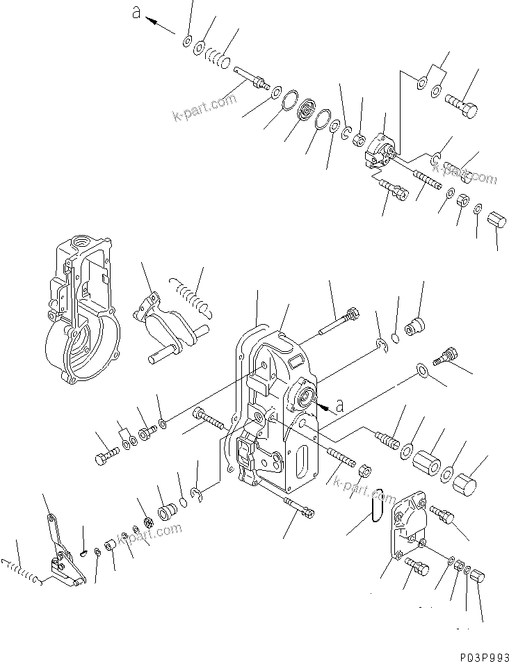 Komatsu parts book diagram for SA6D140E-2B-7 S/N 22537-UP: FUEL INJECTION PUMP (GOVERNOR) (2/2) (EC DYNAMIC NOISE SUPPRESSION SPEC.) (INNER PARTS)(#26244-)