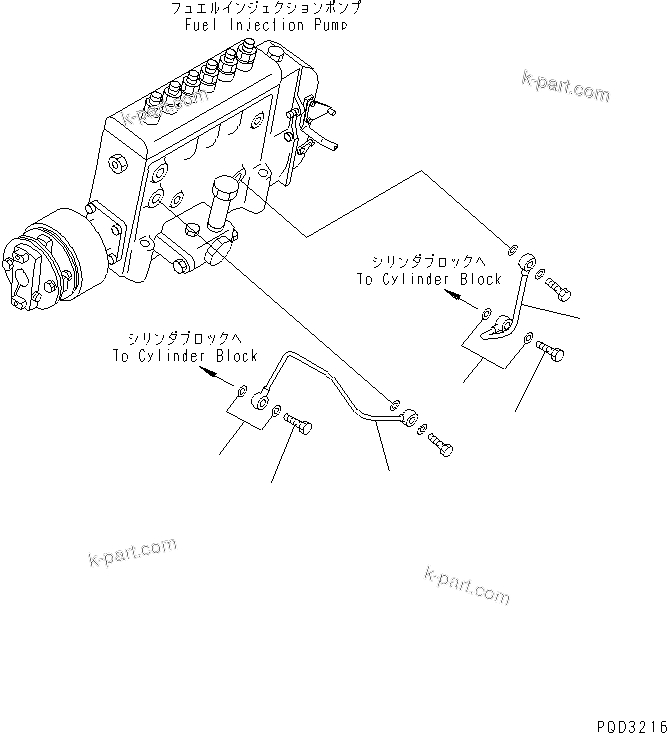 Komatsu parts book diagram for SA6D140E-2B-7 S/N 22537-UP: FUEL INJECTION PUMP LUBRICATOR
