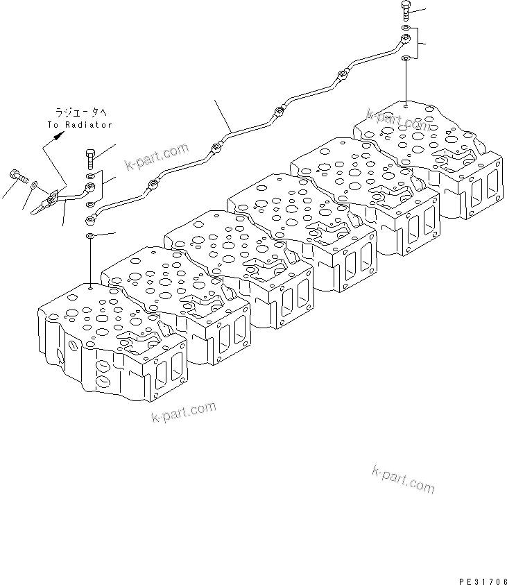 Komatsu parts book diagram for SA6D140E-2B-7 S/N 22537-UP: AIR VENT(#25471-)