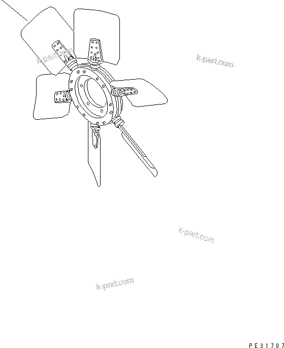 Komatsu parts book diagram for SA6D140E-2B-7 S/N 22537-UP: COOLING FAN (REVERSIBLE TYPE)(#25749-29347)