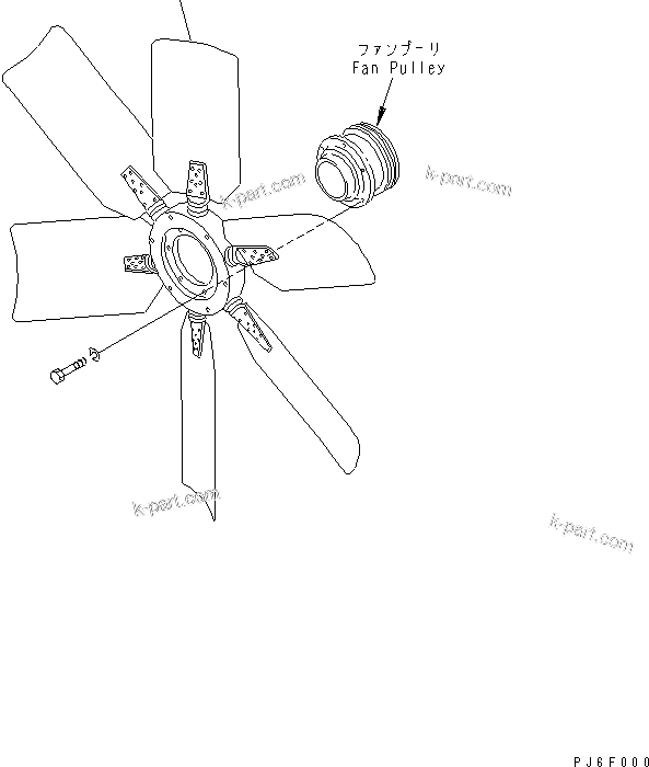 Komatsu parts book diagram for SA6D140E-2B-7 S/N 22537-UP: COOLING FAN (REVERSIBLE TYPE)(#29348-)