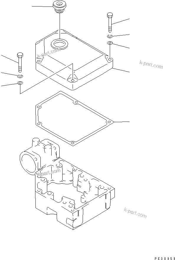 Komatsu parts book diagram for SA6D170E-2A S/N 17353-UP: CYLINDER HEAD COVER(#17353-19339)