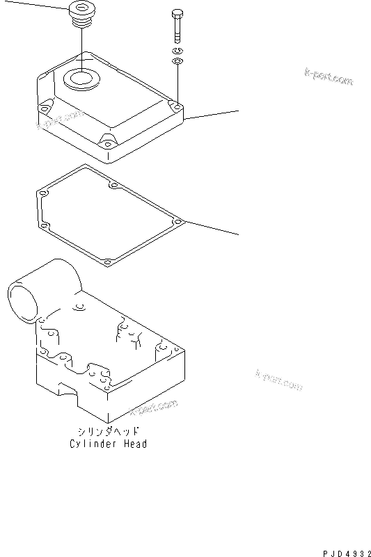 Komatsu parts book diagram for SA6D170E-2A S/N 17353-UP: CYLINDER HEAD COVER(#19340-)