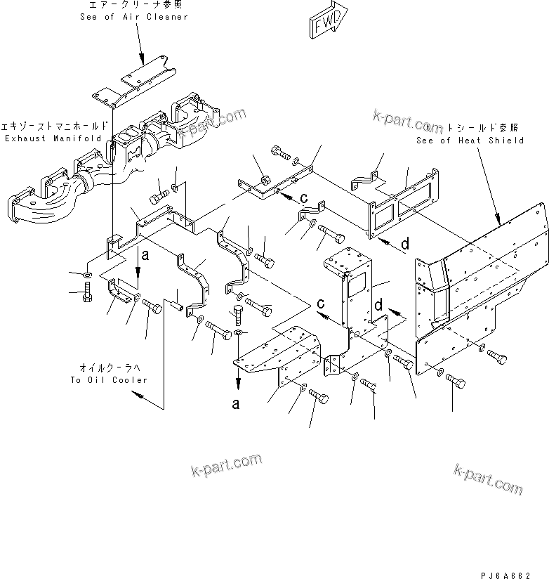 Komatsu parts book diagram for SA6D170E-2A S/N 17353-UP: HEAT SHIELD (2/3) (FOR EXHAUST MANIFOLD AND TURBOCHARGER) (FOR EC REGLATION)(#19260-20091)